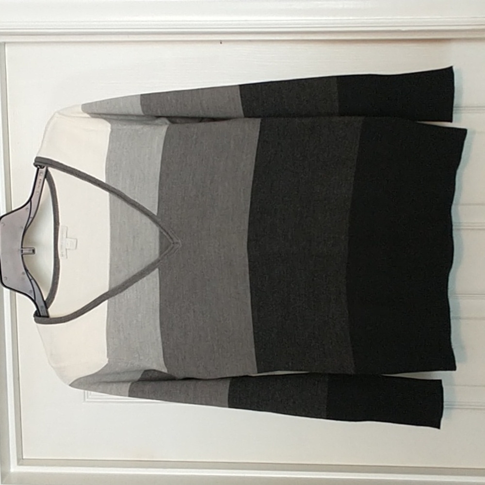 New York and company, size small, black gray and white sweater